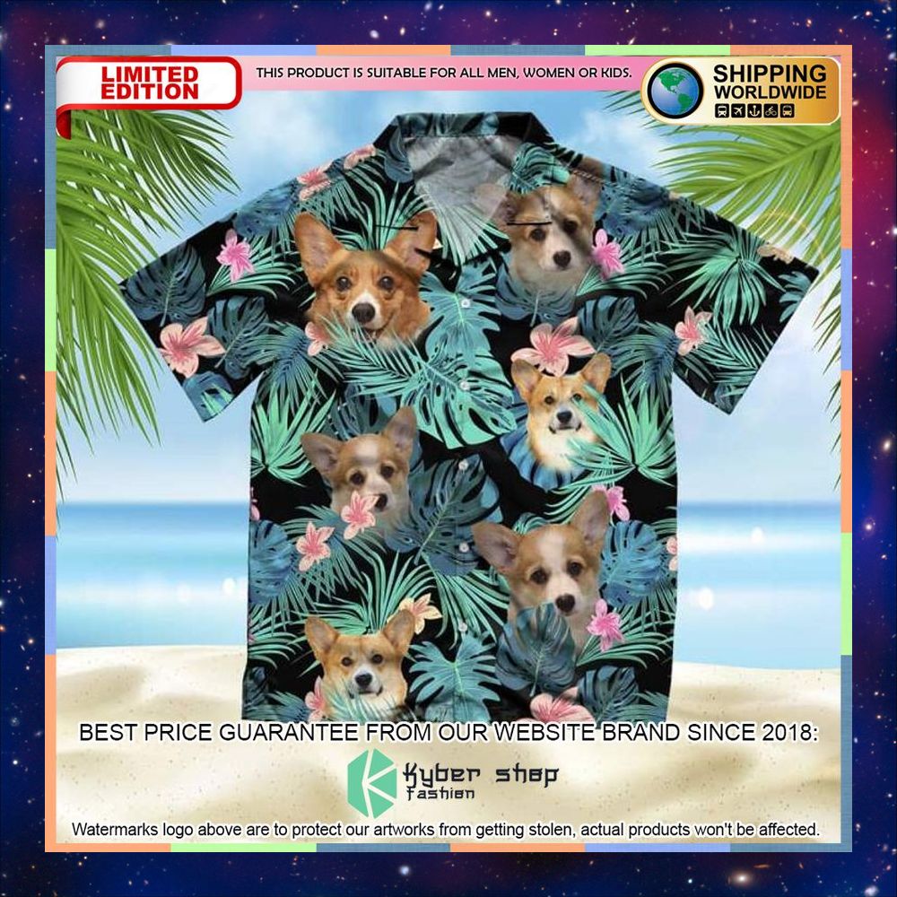 Corgi Summer Leaves Hawaiian Shirt 3 Corgi Summer Leaves Hawaiian Shirt word1