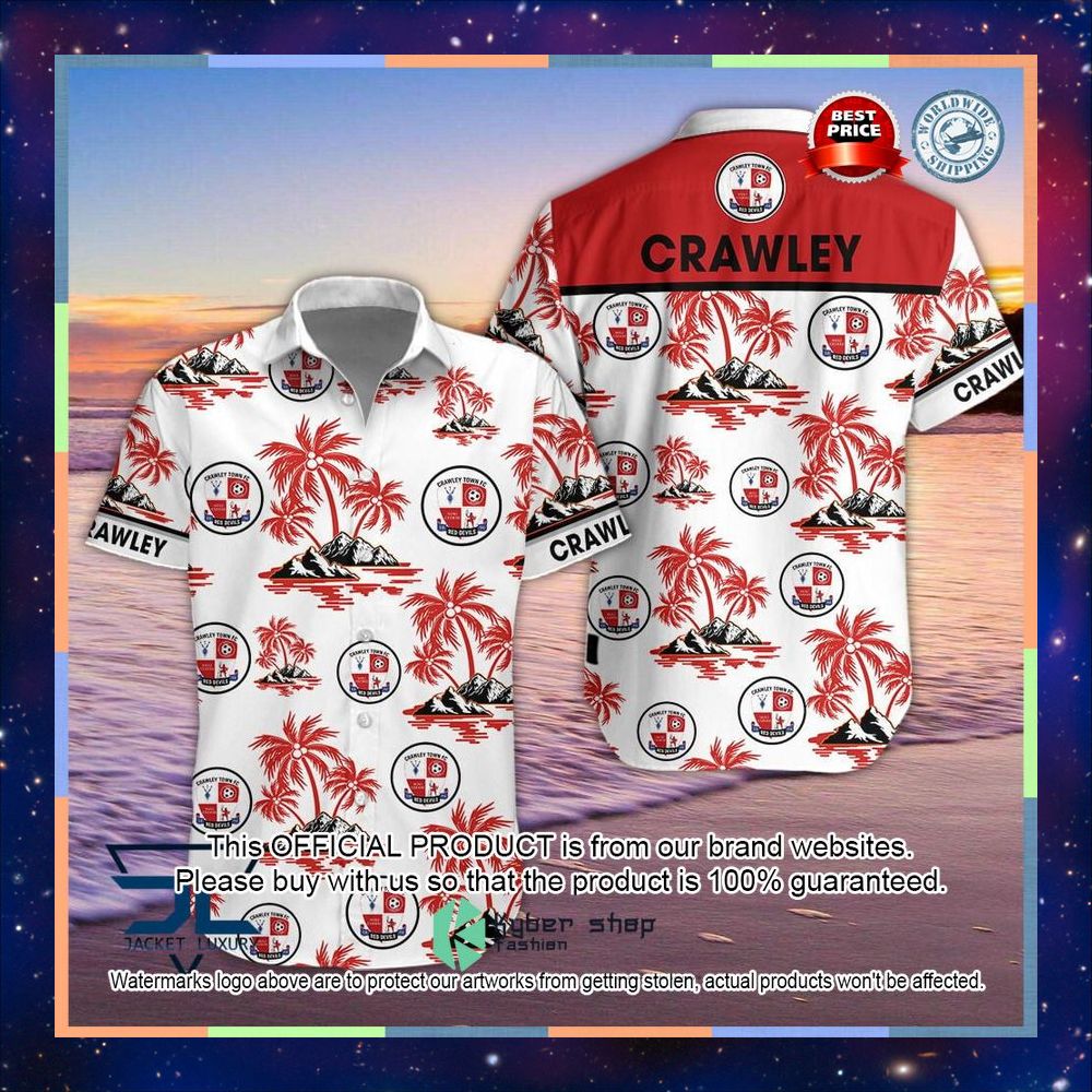 Crawley Town Hawaiian Shirt, Short 3 Crawley Town Hawaiian Shirt, Short word1