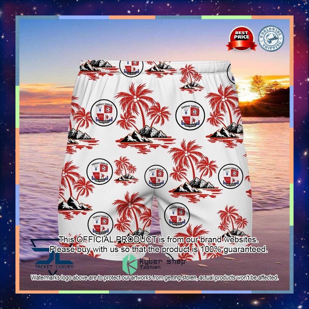 Crawley Town Hawaiian Shirt, Short 4 Crawley Town Hawaiian Shirt, Short word1