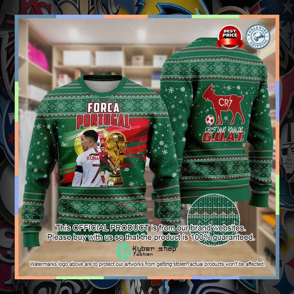 Cristiano Ronaldo Portugal G.O.A.T Soccer Fifa World Cup Qatar 2022 Christmas Sweater 4 Cristiano Ronaldo Portugal G.O.A.T Soccer Fifa World Cup Qatar 2022 Christmas Sweater word1