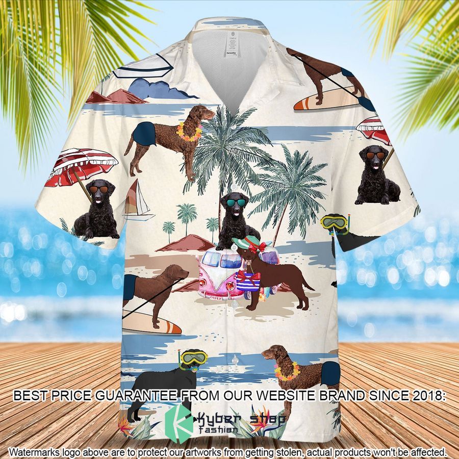 Curly Coated Retriever Summer Beach Hawaiian Shirt