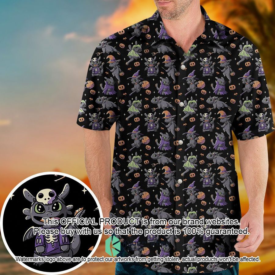 Cute Toothless Halloween Pattern Hawaiian Shirt