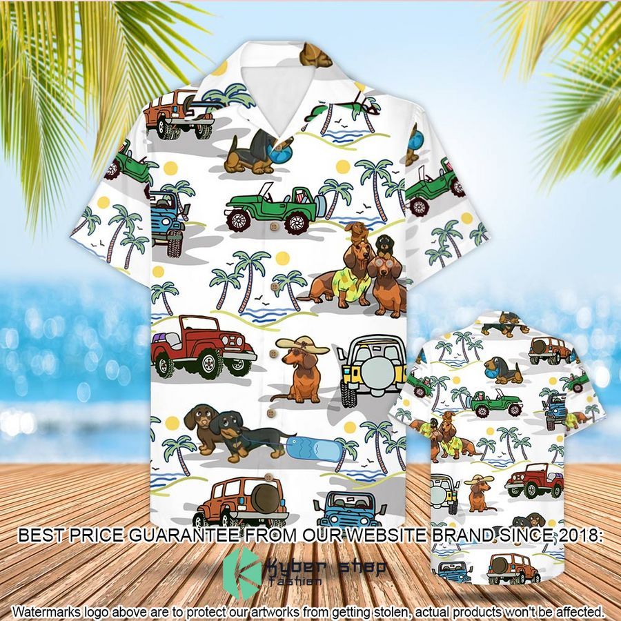 Dachshund Jeep Hawaiian Shirt
