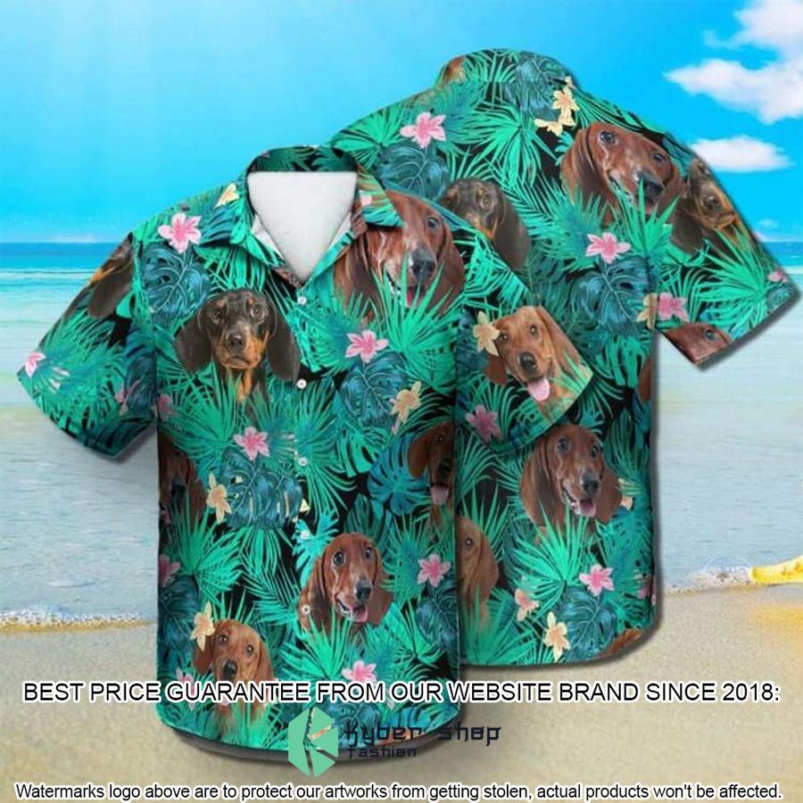 Dachshund Summer Leaves Hawaiian Shirt