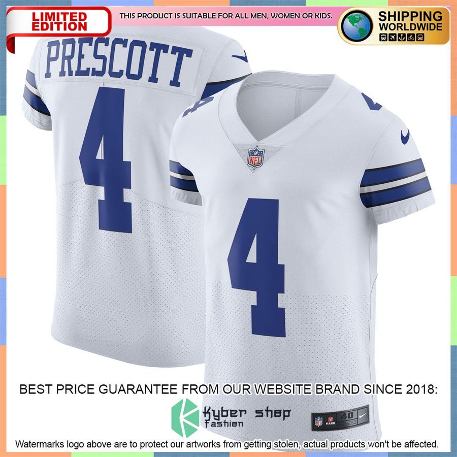 Dak Prescott Dallas Cowboys Vapor Elite White Football Jersey