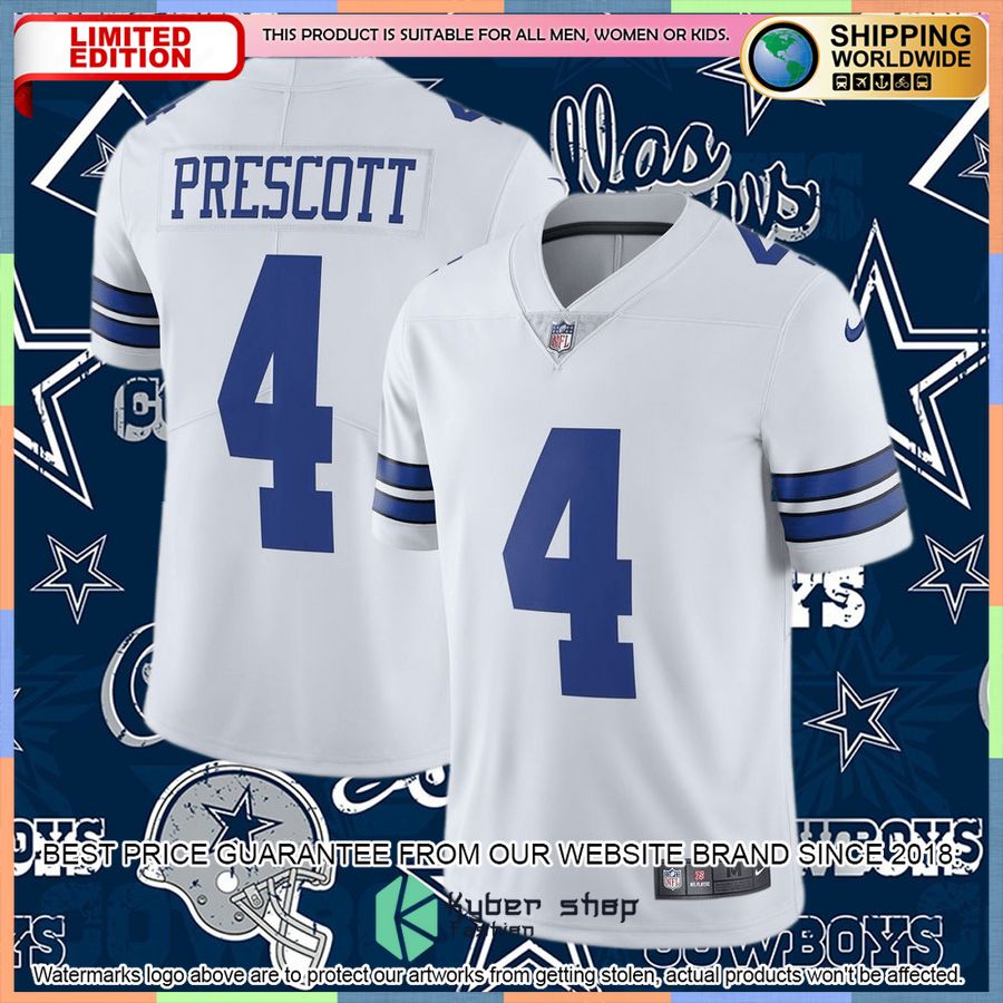 Dak Prescott Dallas Cowboys Vapor Elite White Football Jersey 4 Dak Prescott Dallas Cowboys Vapor Elite White Football Jersey word1
