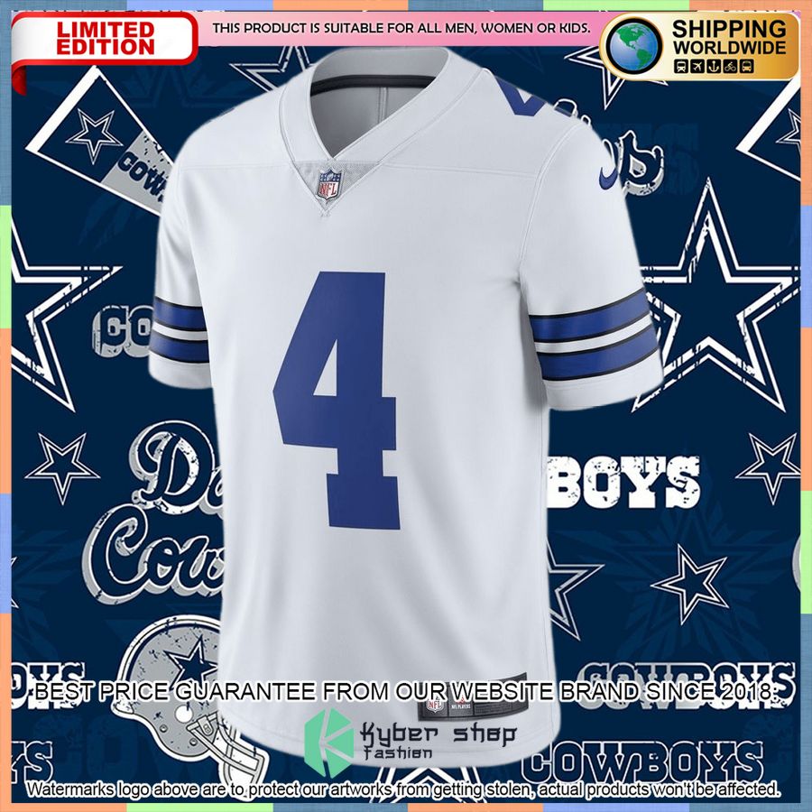Dak Prescott Dallas Cowboys Vapor Elite White Football Jersey 5 Dak Prescott Dallas Cowboys Vapor Elite White Football Jersey word1