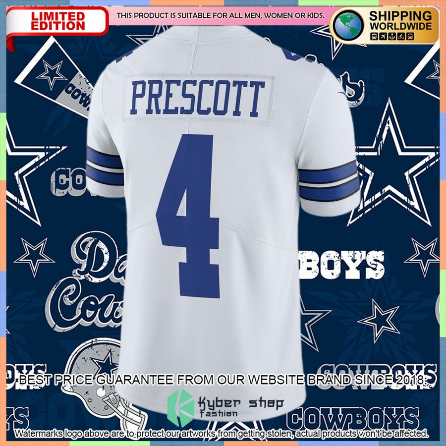 Dak Prescott Dallas Cowboys Vapor Elite White Football Jersey 6 Dak Prescott Dallas Cowboys Vapor Elite White Football Jersey word1