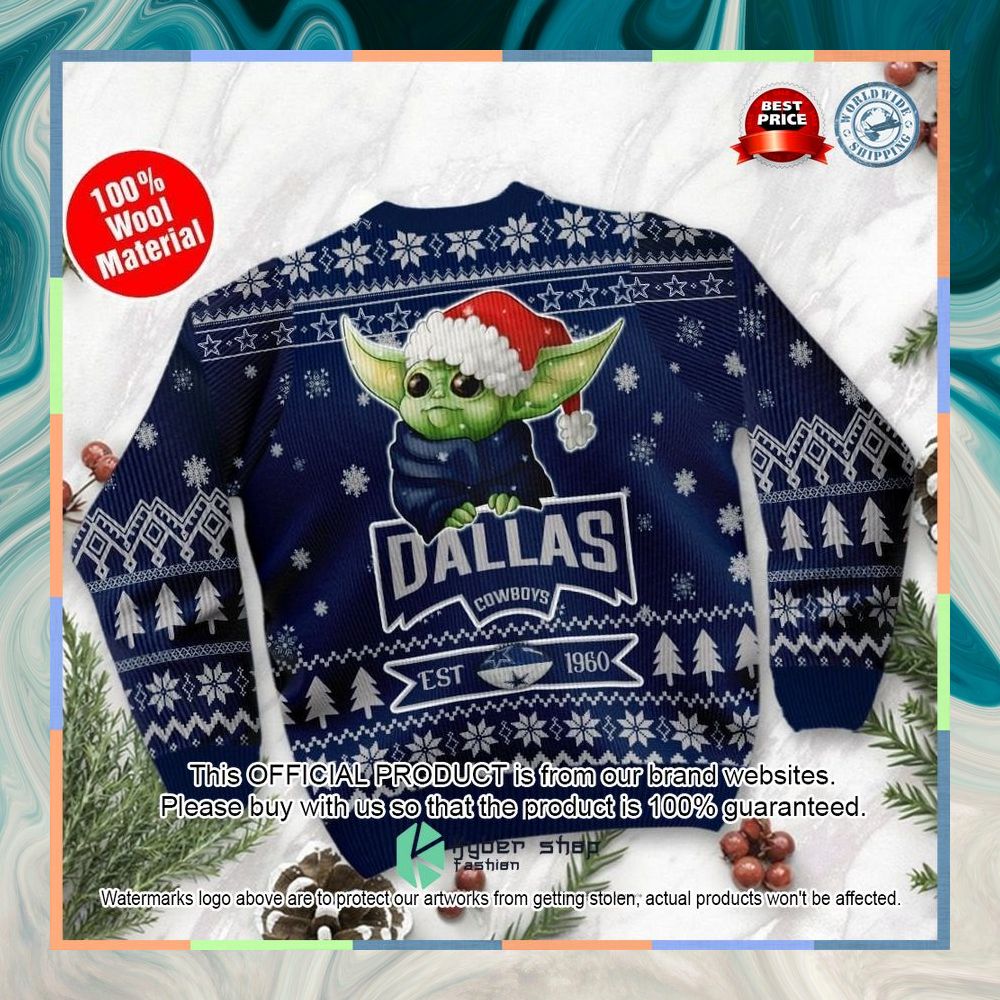 Dallas Cowboys Baby Yoda Grogu Holiday Party Christmas Sweater 8 Dallas Cowboys Baby Yoda Grogu Holiday Party Christmas Sweater word1
