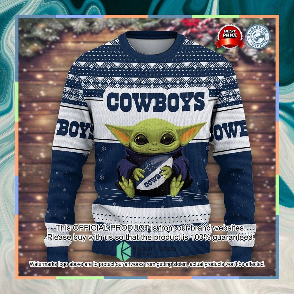 Dallas Cowboys Baby Yoda Merry Christmas Sweater 5 Dallas Cowboys Baby Yoda Merry Christmas Sweater word2