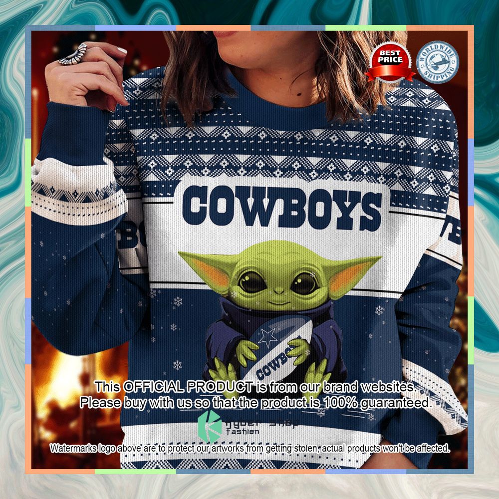 Dallas Cowboys Baby Yoda Merry Christmas Sweater 6 Dallas Cowboys Baby Yoda Merry Christmas Sweater word2