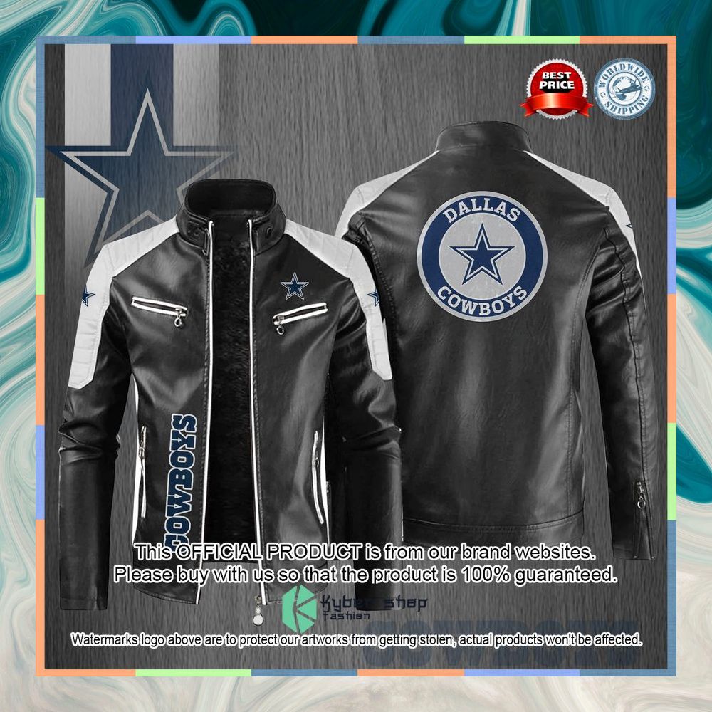 Dallas Cowboys Motor Block Leather Jacket 4 Dallas Cowboys Motor Block Leather Jacket word1