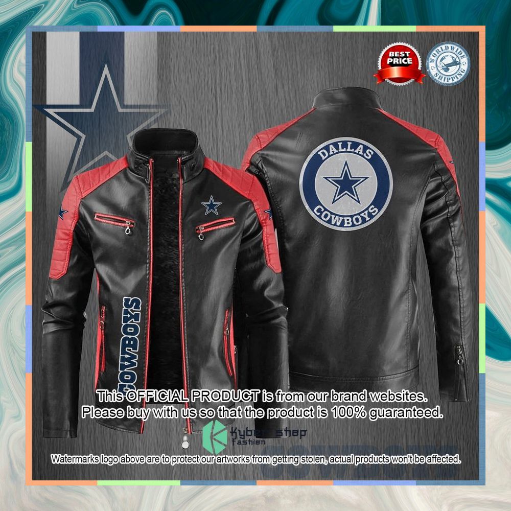 Dallas Cowboys Motor Block Leather Jacket 5 Dallas Cowboys Motor Block Leather Jacket word1