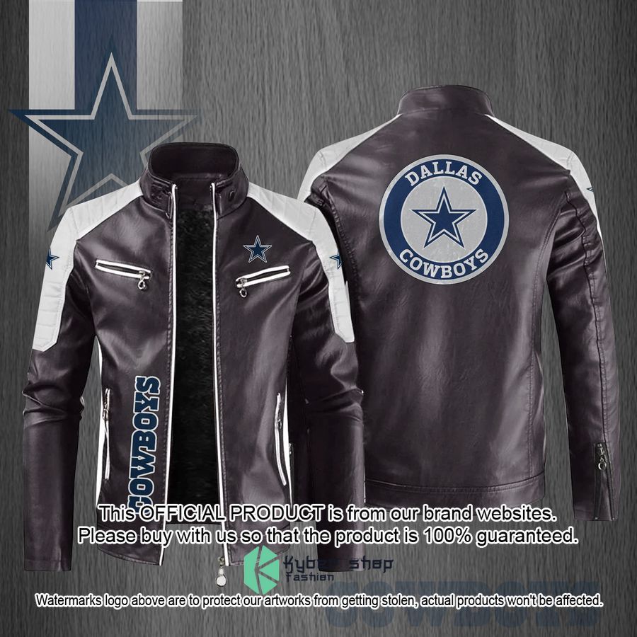 Dallas Cowboys Motor Block Leather Jacket 3 Dallas Cowboys Motor Block Leather Jacket word1