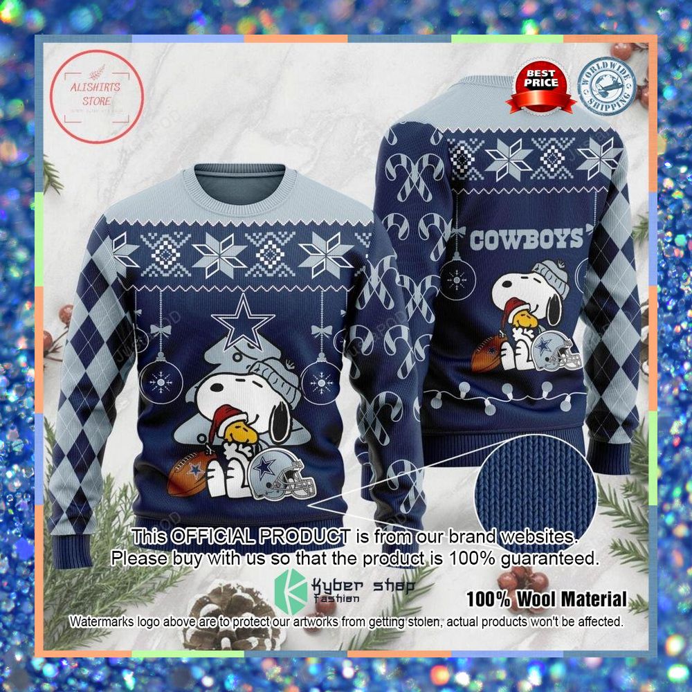 Dallas Cowboys Peanuts Snoopy Christmas Sweater 3 Dallas Cowboys Peanuts Snoopy Christmas Sweater word2