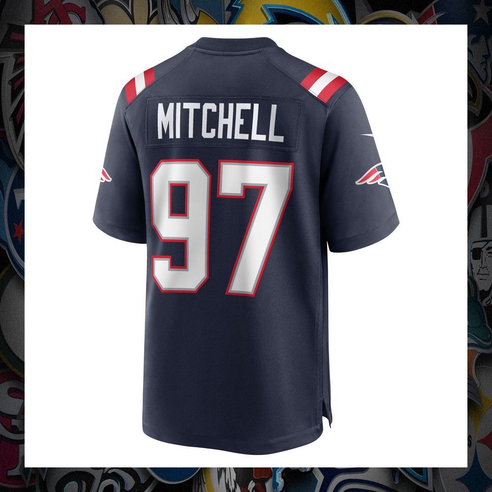 DaMarcus Mitchell New England Patriots Navy Football Jersey 7 DaMarcus Mitchell New England Patriots Navy Football Jersey word1