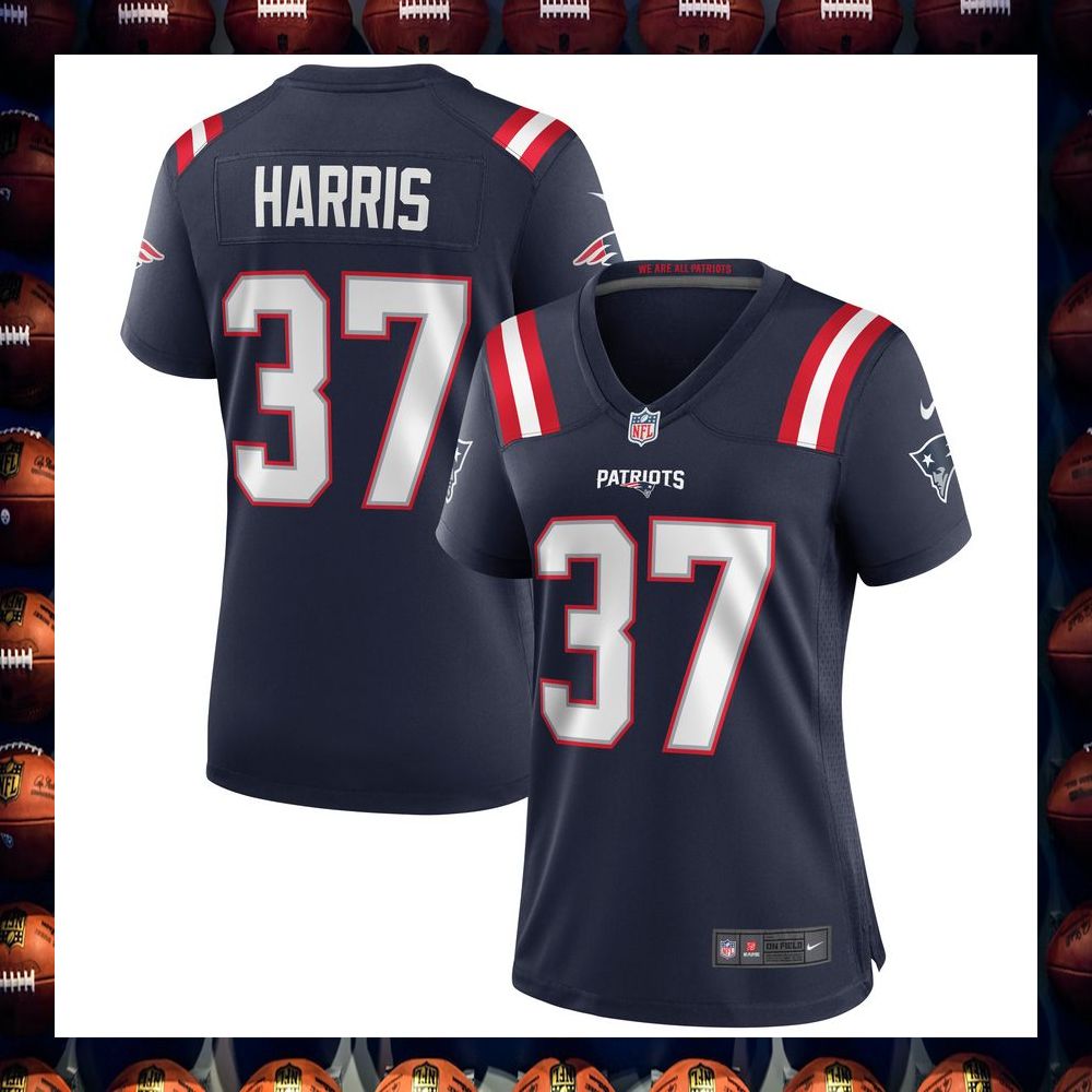 Damien Harris New England Patriots Women's Navy Football Jersey