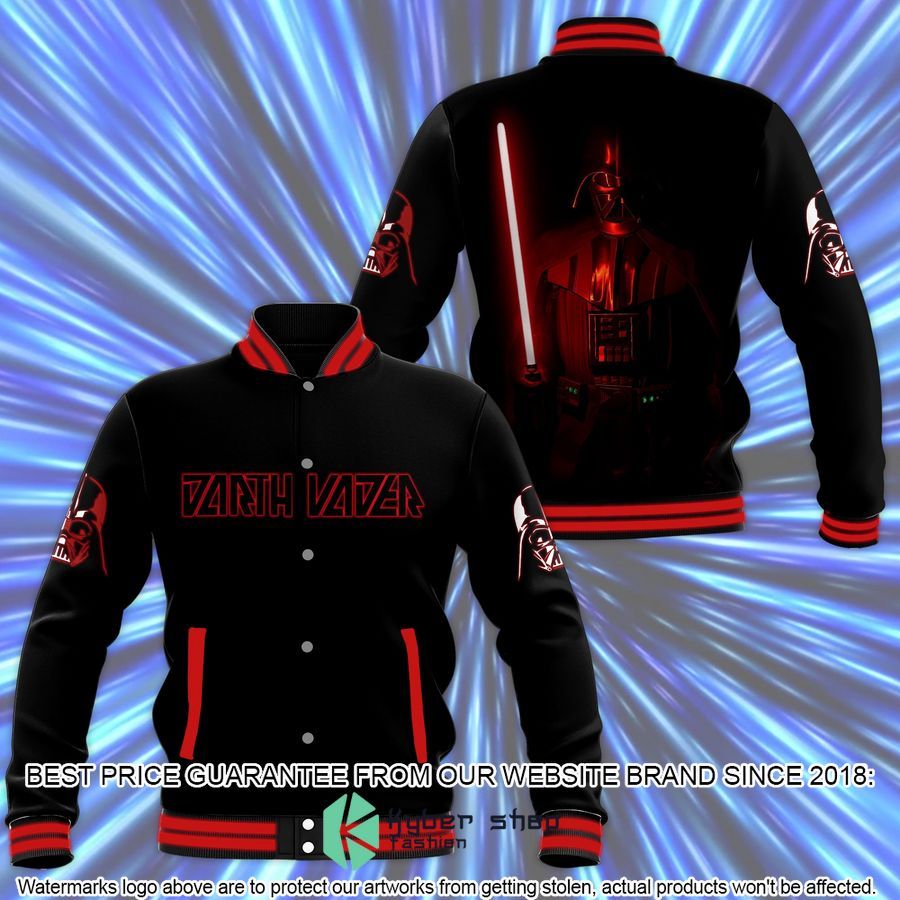Dark Side Wars Darth Vader Baseball Jacket word3