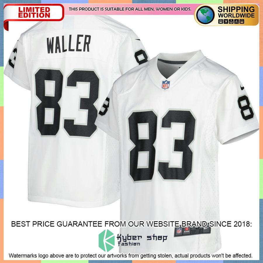 Darren Waller Las Vegas Raiders Youth White Football Jersey