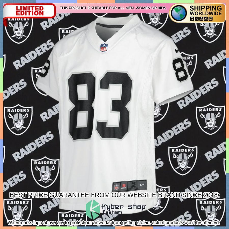 Darren Waller Las Vegas Raiders Youth White Football Jersey 5 Darren Waller Las Vegas Raiders Youth White Football Jersey word3