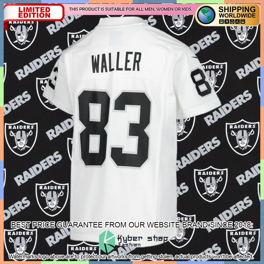 Darren Waller Las Vegas Raiders Youth White Football Jersey 6 Darren Waller Las Vegas Raiders Youth White Football Jersey word3
