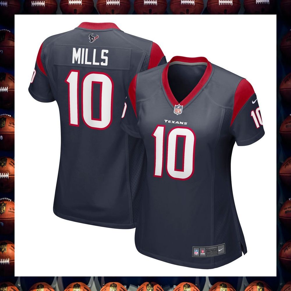 Davis Mills Houston Texans Women's Navy Football Jersey