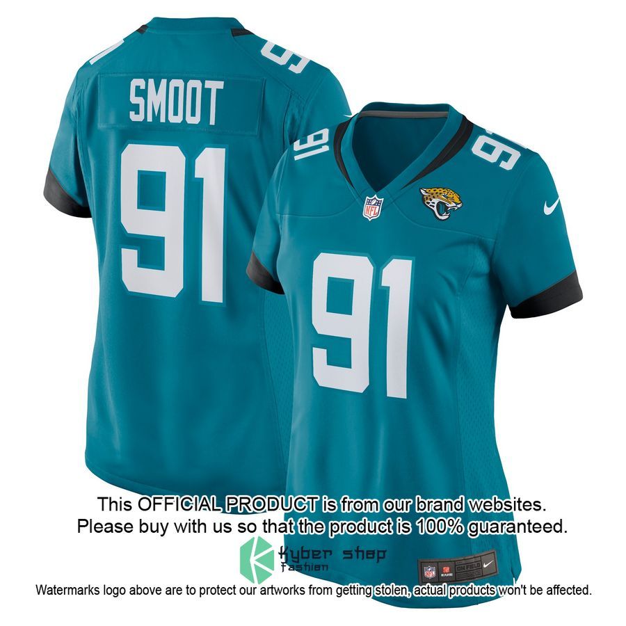 Dawuane Smoot Jacksonville Jaguars Women's Teal Football Jersey 4 Dawuane Smoot Jacksonville Jaguars Women's Teal Football Jersey word1