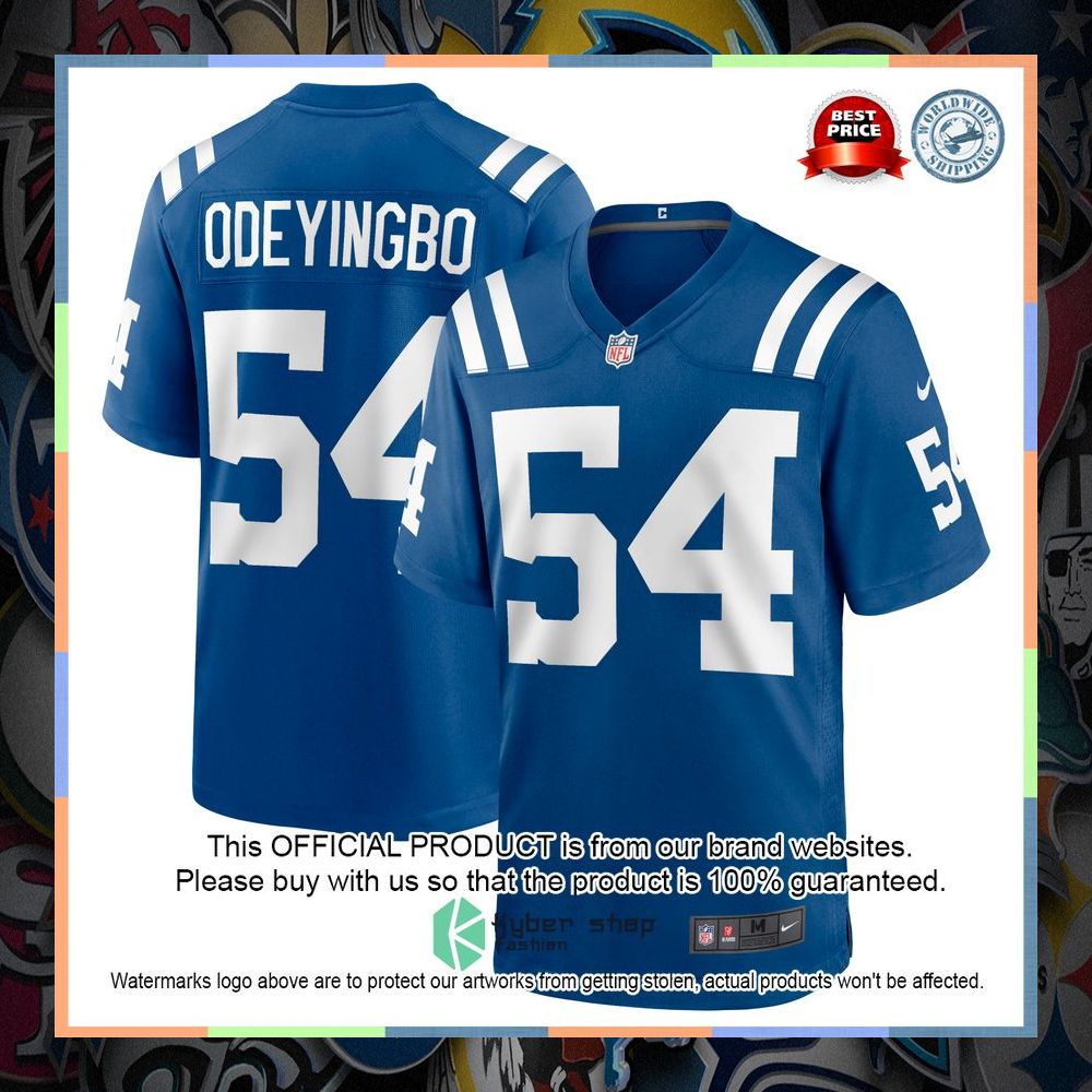 Dayo Odeyingbo Indianapolis Colts Royal Football Jersey 5 Dayo Odeyingbo Indianapolis Colts Royal Football Jersey word1