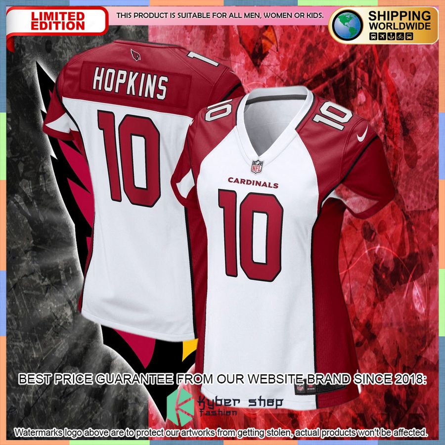 DeAndre Hopkins Arizona Cardinals Women's White Football Jersey 4 DeAndre Hopkins Arizona Cardinals Women's White Football Jersey word1