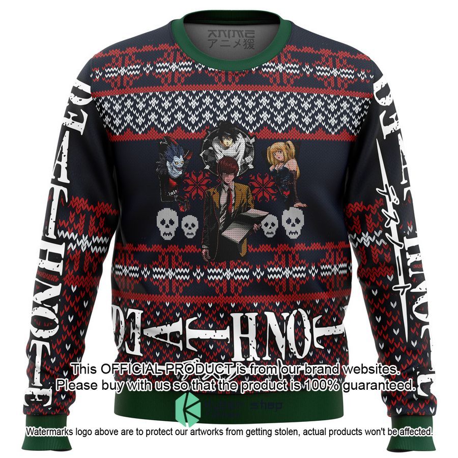 Death Note Characters Alt Ugly Christmas Sweater word2