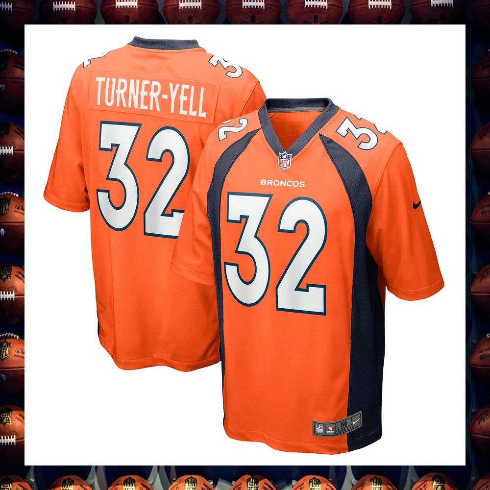 Delarrin TurnerYell Denver Broncos Orange Football Jersey