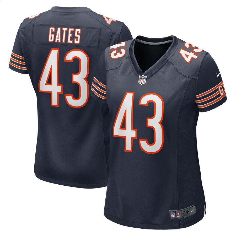 DeMarquis Gates Chicago Bears Navy Football Jersey