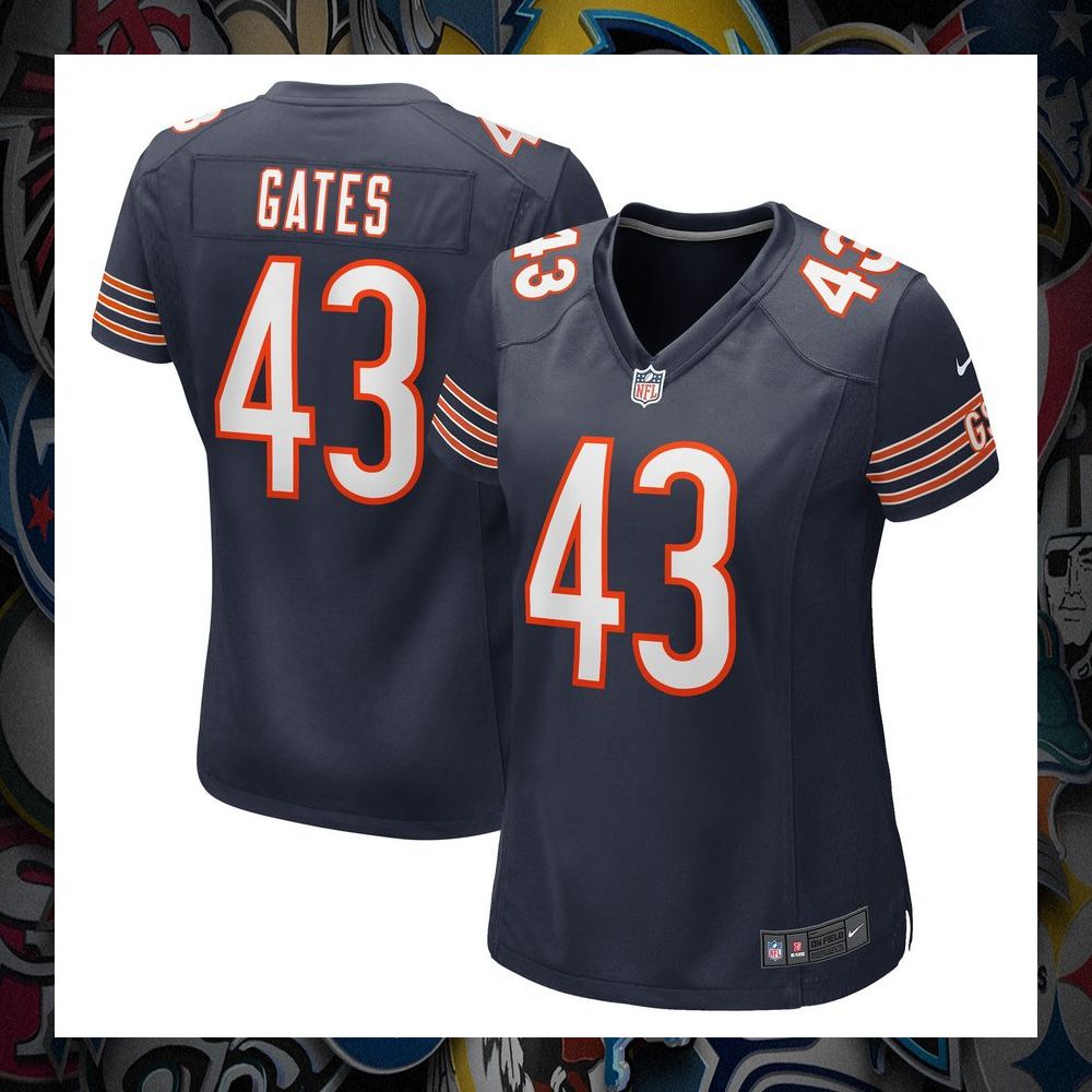 DeMarquis Gates Chicago Bears Navy Football Jersey 30 DeMarquis Gates Chicago Bears Navy Football Jersey word1