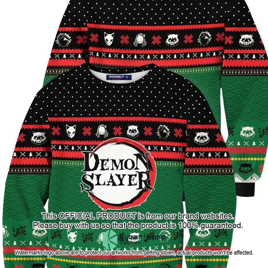 Demon Slayer Holiday Christmas Sweater word2