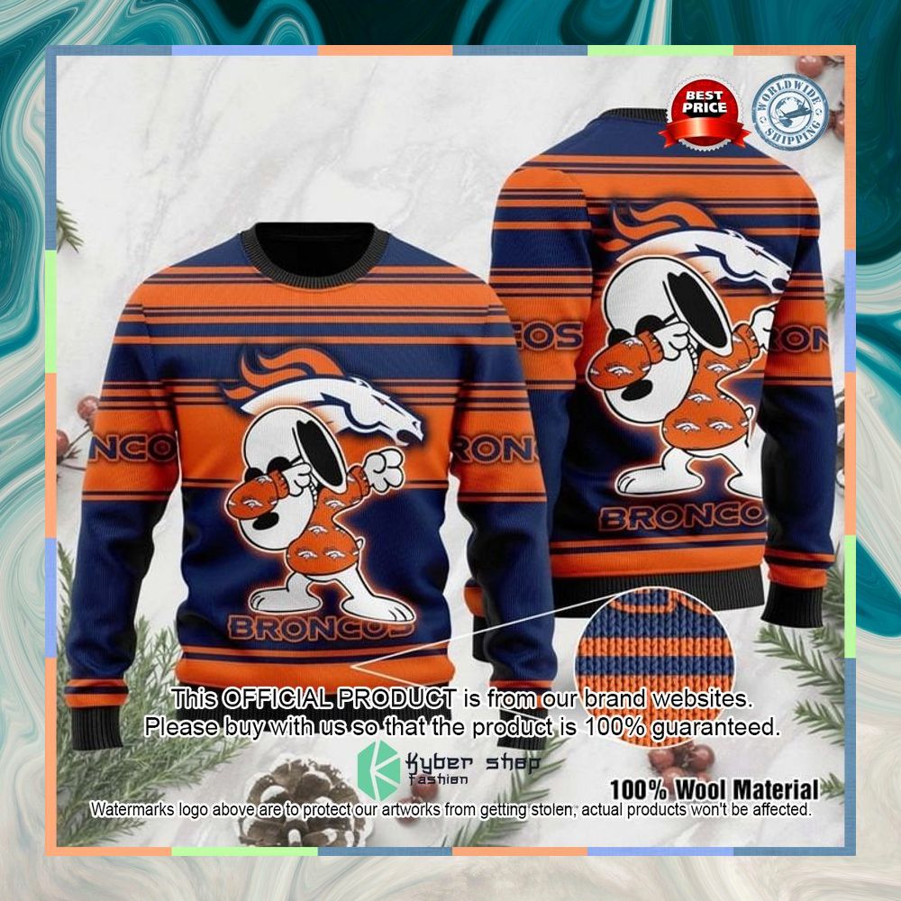 Denver Broncos Snoopy Dabbing Christmas Sweater 5 Denver Broncos Snoopy Dabbing Christmas Sweater word2