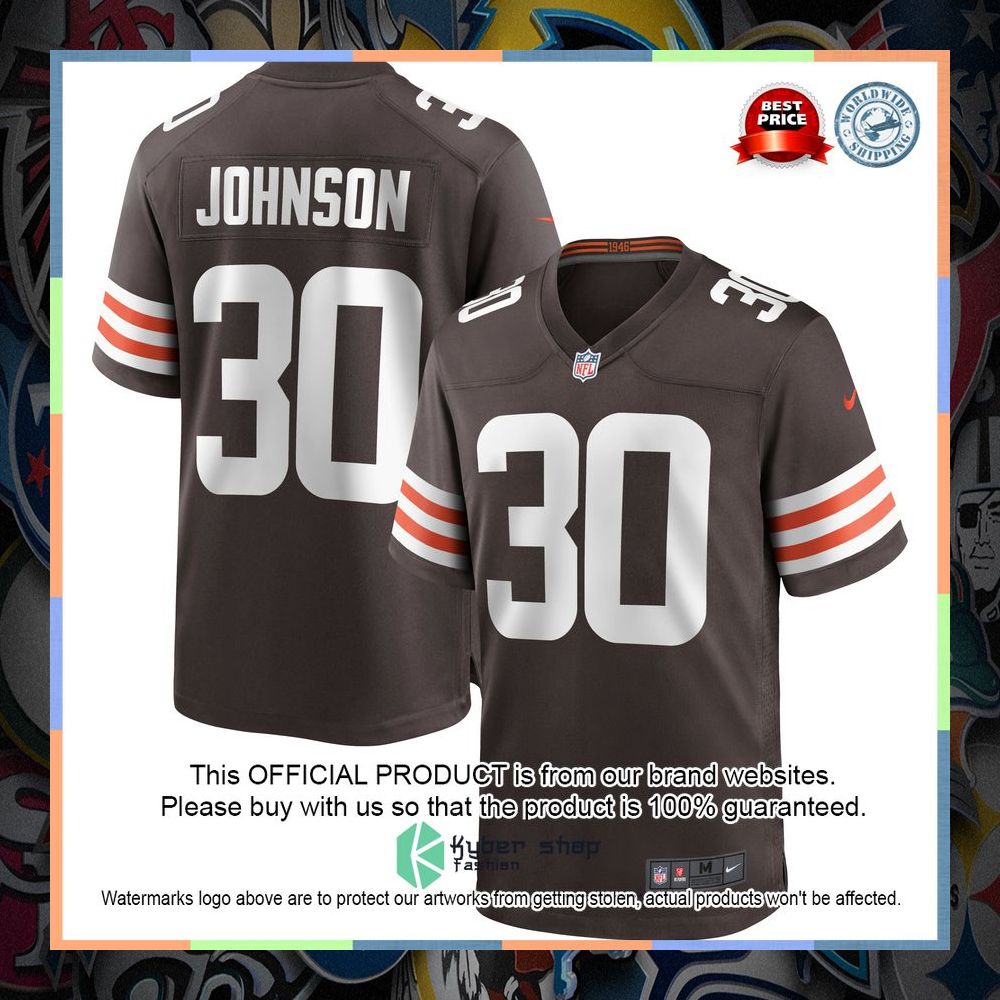 D'Ernest Johnson Cleveland Browns Brown Football Jersey 5 D'Ernest Johnson Cleveland Browns Brown Football Jersey word1