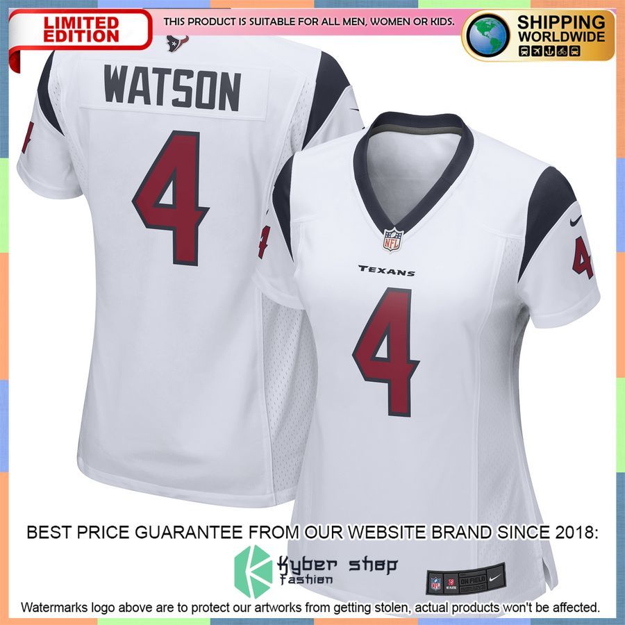 Deshaun Watson Houston Texans Women's White Football Jersey