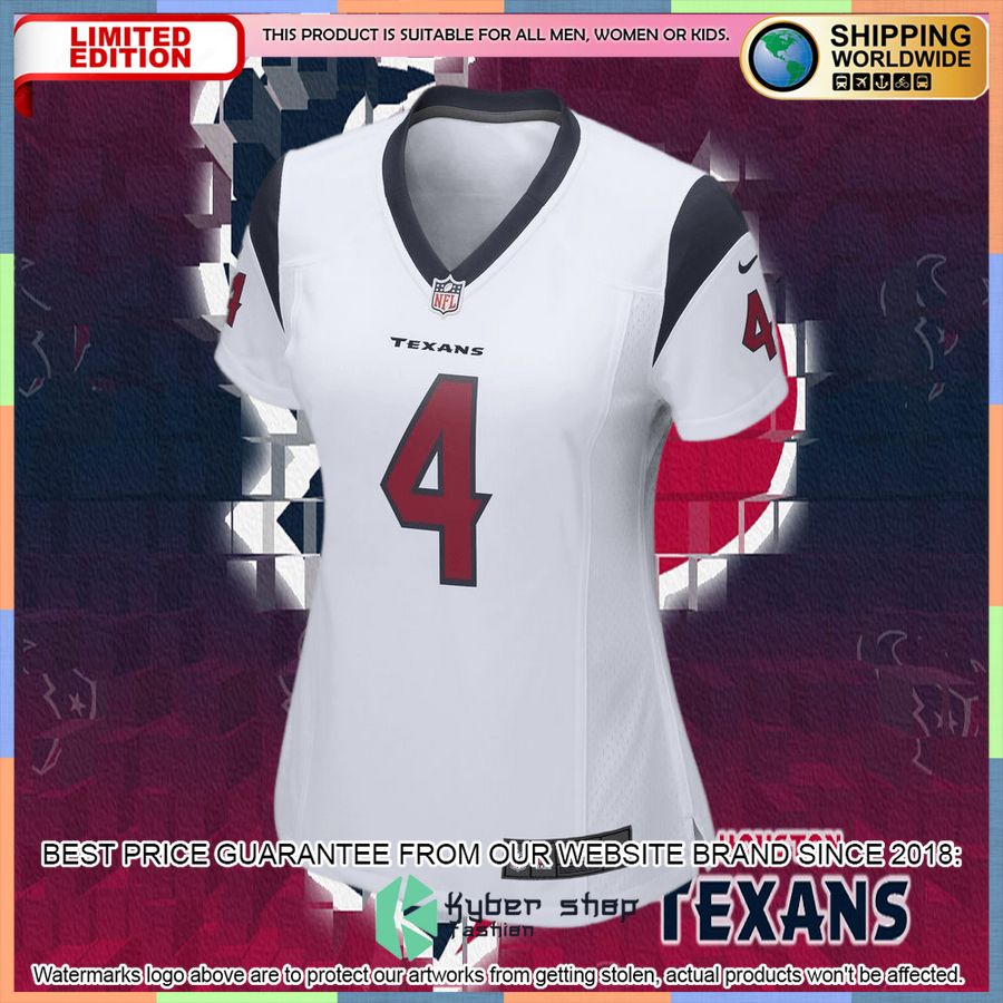 Deshaun Watson Houston Texans Women's White Football Jersey 5 Deshaun Watson Houston Texans Women's White Football Jersey word1