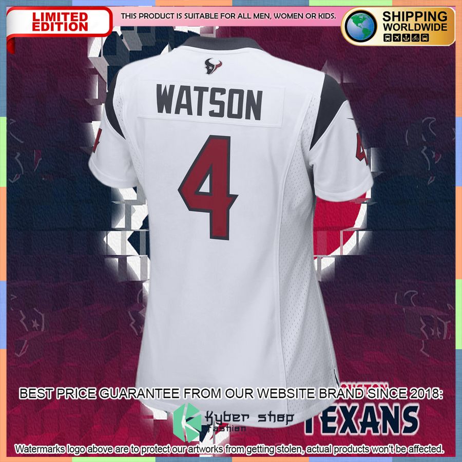 Deshaun Watson Houston Texans Women's White Football Jersey 6 Deshaun Watson Houston Texans Women's White Football Jersey word1