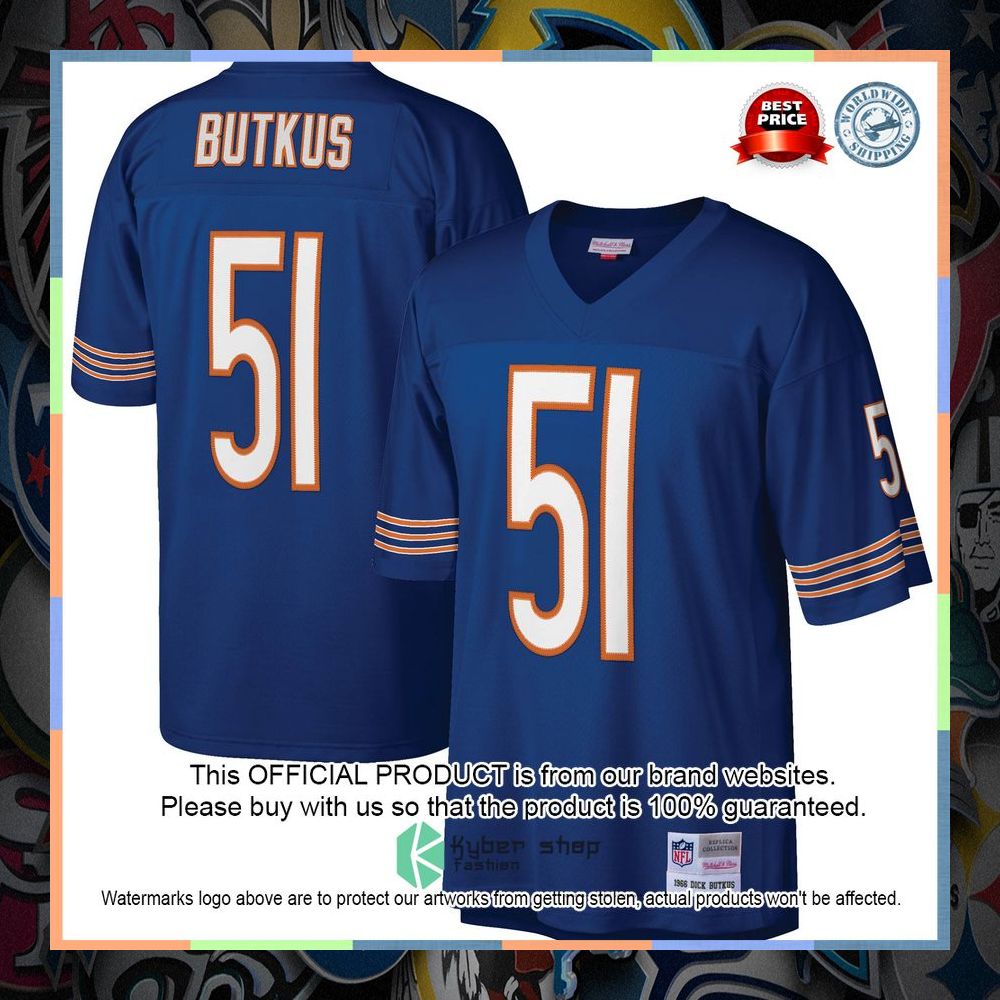 Dick Butkus Chicago Bears Mitchell & Ness Legacy Replica Navy Football Jersey 5 Dick Butkus Chicago Bears Mitchell & Ness Legacy Replica Navy Football Jersey word2
