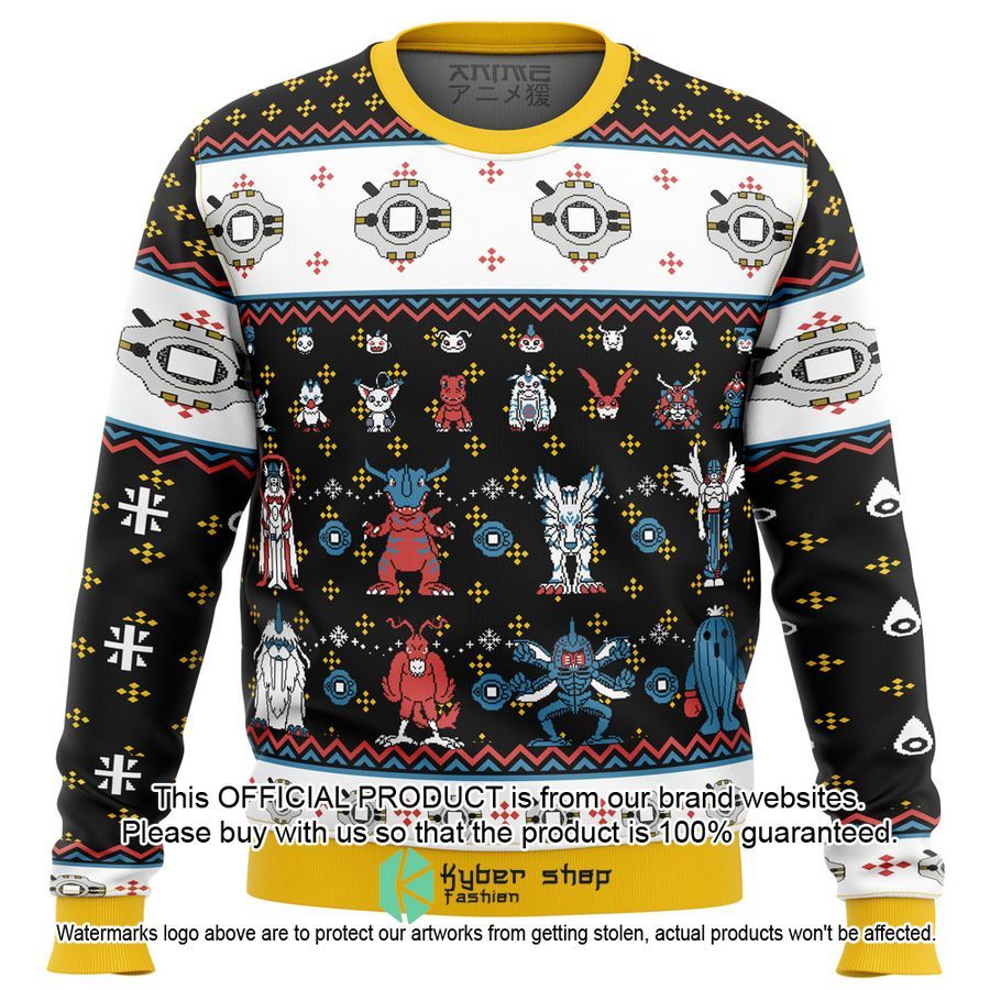 Digimon Sprites Ugly Christmas Sweater