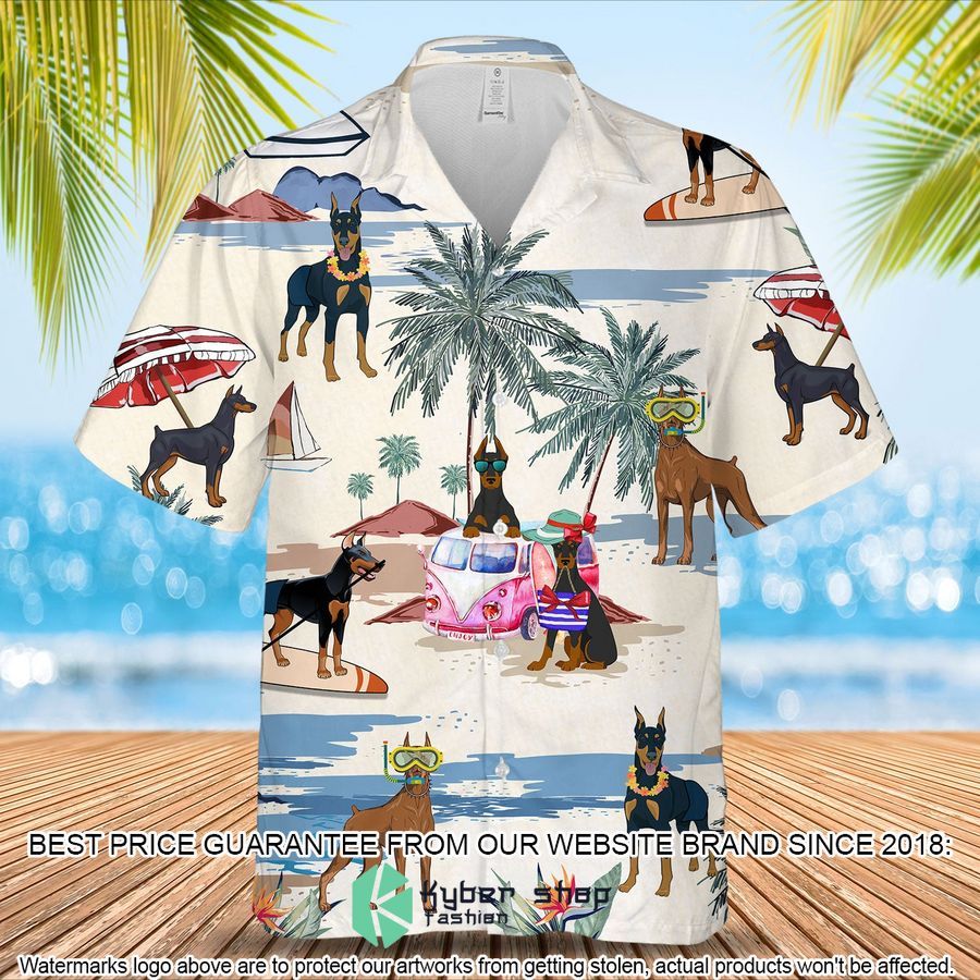 Doberman Pinscher Summer Beach Hawaiian Shirt