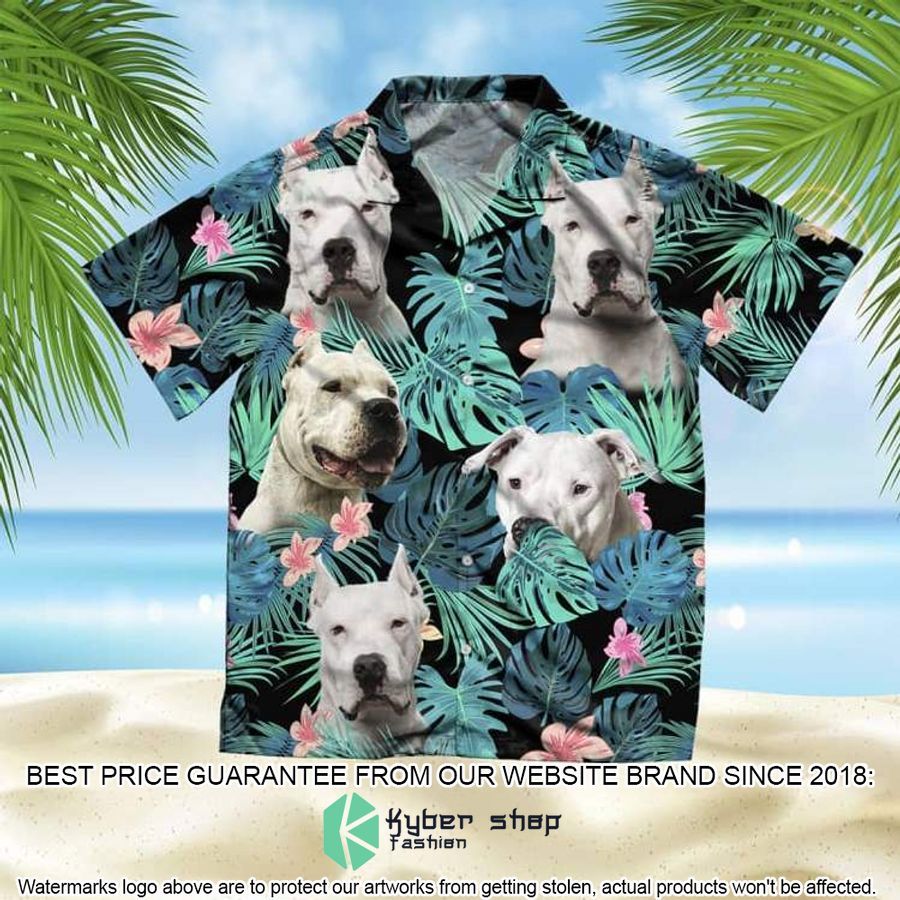 Dogo Argentino Summer Leaves Hawaiian Shirt