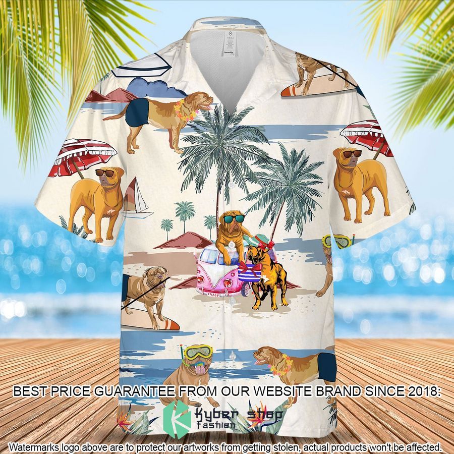 Dogue De Bordeaux Summer Beach Hawaiian Shirt