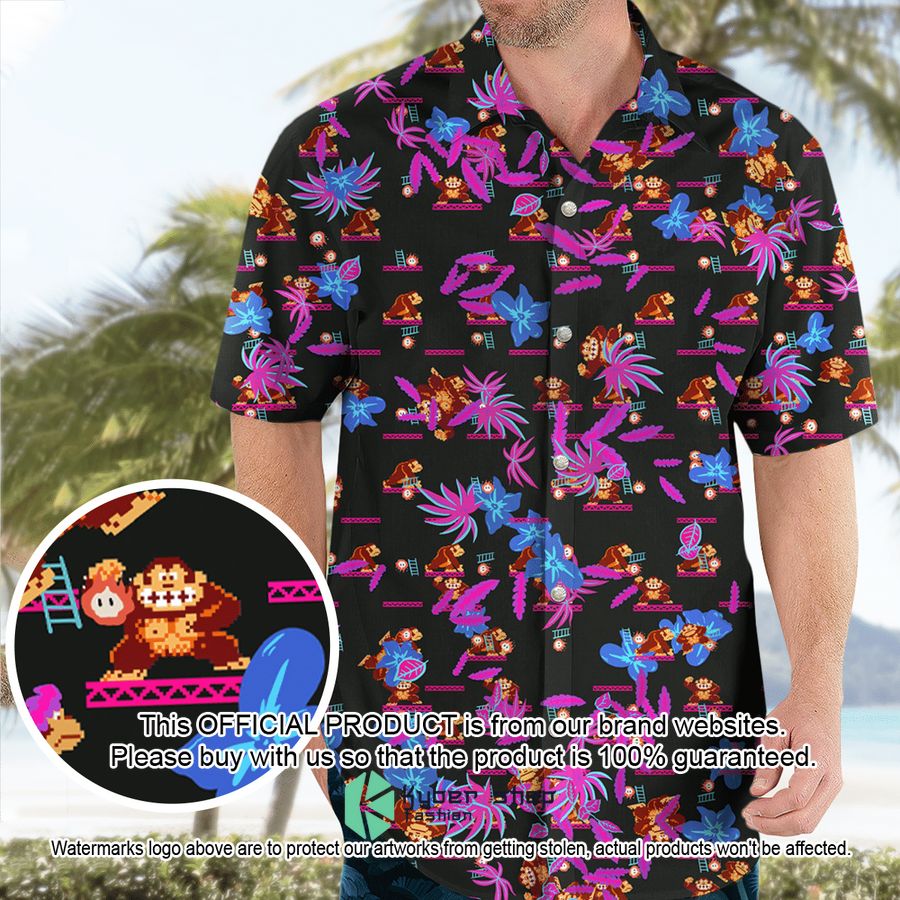 Donkey Kong Pattern Nintendo Video Games Hawaiian Shirt