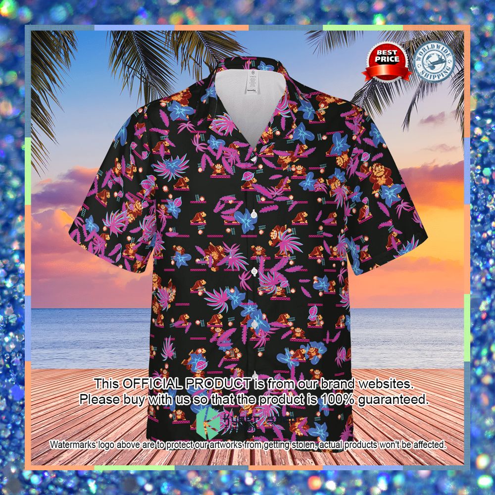 Donkey Kong Pattern Nintendo Video Games Hawaiian Shirt 7 Donkey Kong Pattern Nintendo Video Games Hawaiian Shirt word2