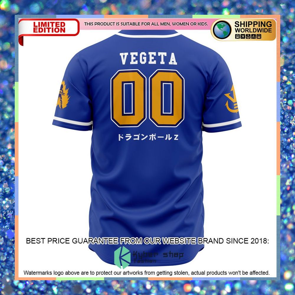 Dragon Ball Z Saiyan Vegeta Baseball Jersey 6 Dragon Ball Z Saiyan Vegeta Baseball Jersey word3