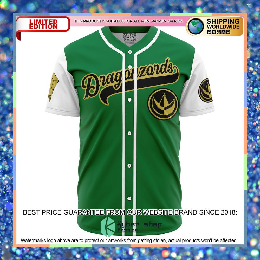 Dragonzords Green Power Rangers Baseball Jersey 5 Dragonzords Green Power Rangers Baseball Jersey word3