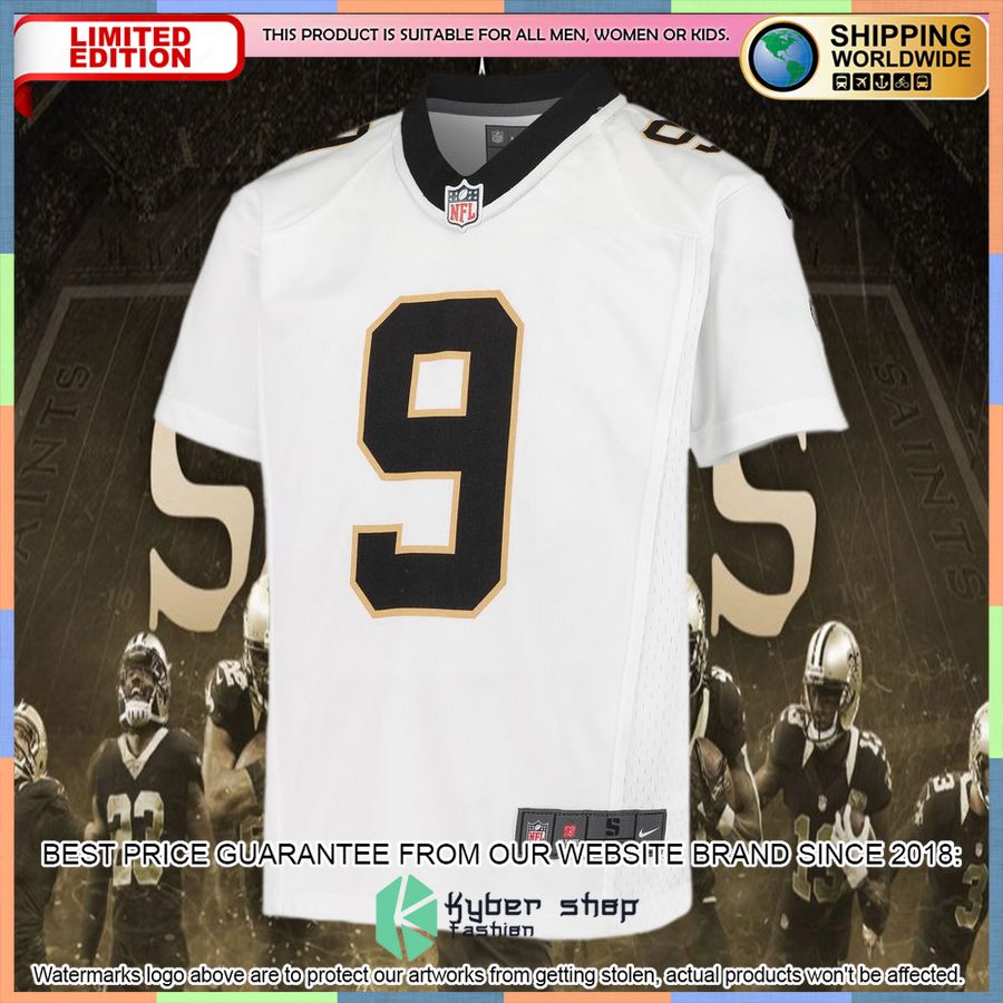 Drew Brees New Orleans Saints Youth White Football Jersey 5 Drew Brees New Orleans Saints Youth White Football Jersey word3