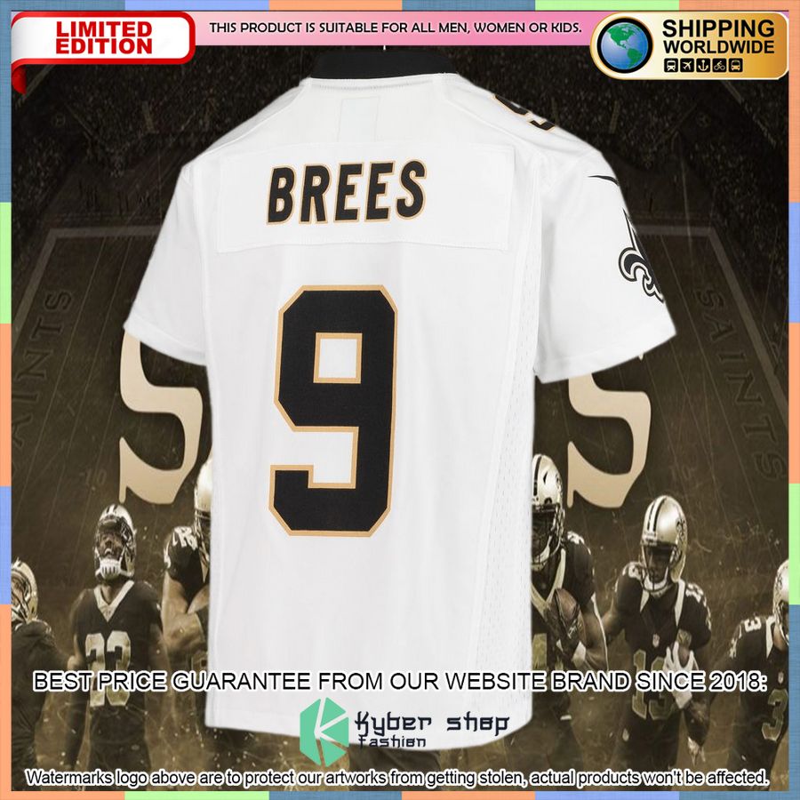 Drew Brees New Orleans Saints Youth White Football Jersey 6 Drew Brees New Orleans Saints Youth White Football Jersey word3